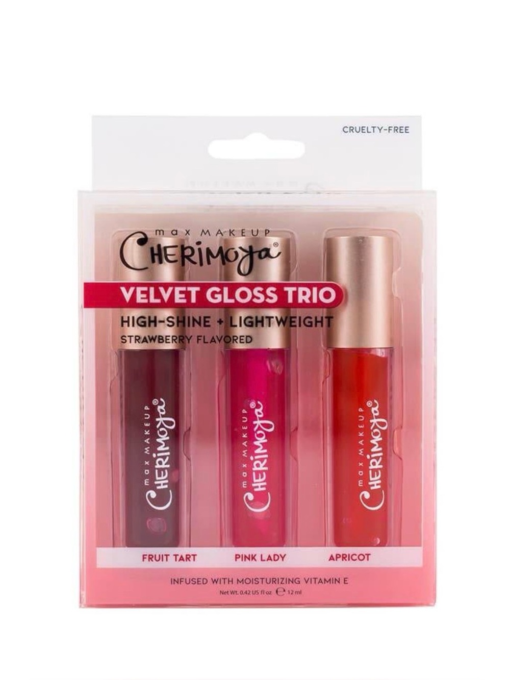 Cherimoya Velvet Gloss Trio โ Fruit Tart, Pink Lady & Apricot